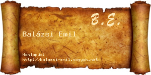 Balázsi Emil névjegykártya